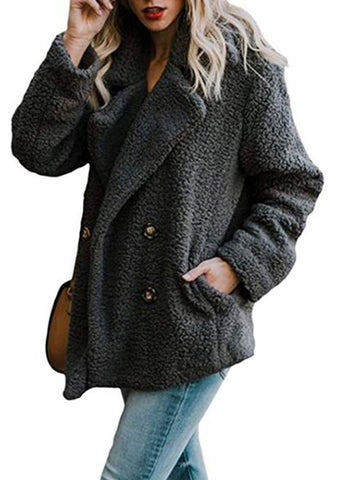 Image of Women Winter Buttoned Casual Quilted Coat