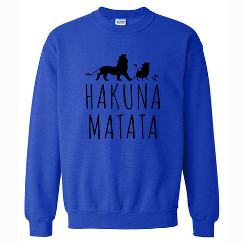 Image of Men's Sweatshirts - Men's Sweatshirt Series HAKUNA MATATA Black Icon Fleece Sweatshirt