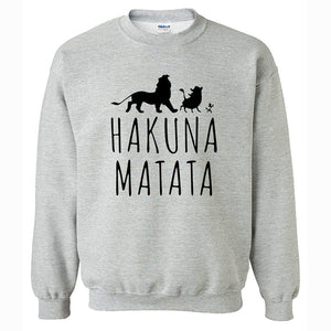 Men's Sweatshirts - Men's Sweatshirt Series HAKUNA MATATA Black Icon Fleece Sweatshirt