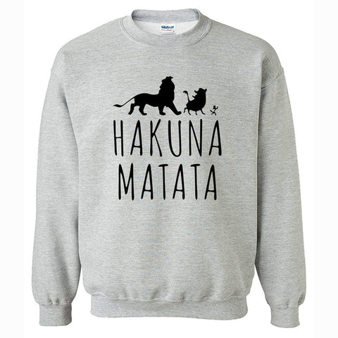 Image of Men's Sweatshirts - Men's Sweatshirt Series HAKUNA MATATA Black Icon Fleece Sweatshirt
