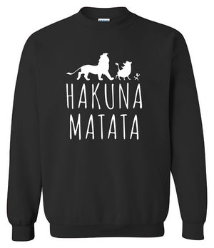 Men's Sweatshirts - Men's Sweatshirt Series HAKUNA MATATA White Icon Fleece Sweatshirt