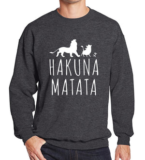 Men's Sweatshirts - Men's Sweatshirt Series HAKUNA MATATA White Icon Fleece Sweatshirt
