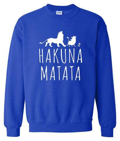 Image of Men's Sweatshirts - Men's Sweatshirt Series HAKUNA MATATA White Icon Fleece Sweatshirt