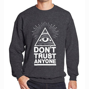 Men's Sweatshirts - Men's Sweatshirt Series DON'T TRUST ANYONE White Icon Fleece Sweatshirt