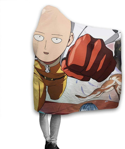 Image of Anime One Punch Man Hooded Blanket - Flannel Hooded Cloak