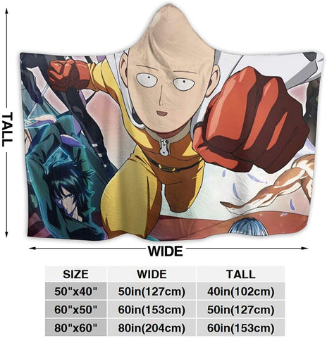 Image of Anime One Punch Man Hooded Blanket - Flannel Hooded Cloak