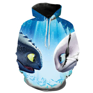 Cartoon How To Train Your Dragon The Hidden World 3D Print Hoodies - Casual Cool Sweatshirt Pullover