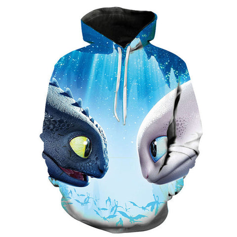 Image of Cartoon How To Train Your Dragon The Hidden World 3D Print Hoodies - Casual Cool Sweatshirt Pullover