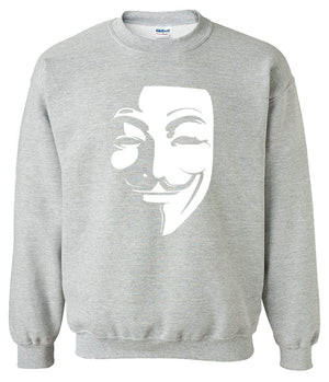 Men's Sweatshirts - Men's Sweatshirt Series V-Vendetta White Icon Fleece Sweatshirt
