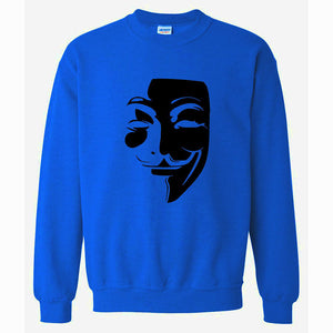 Men's Sweatshirts - Men's Sweatshirt Series V-Vendetta Black Icon Fleece Sweatshirt