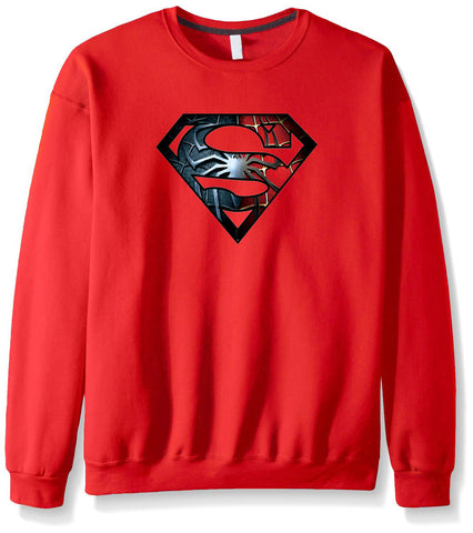 Image of Men's Sweatshirts - Men's Sweatshirt Series Super Man Icon Fleece Sweatshirt
