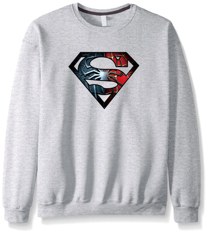 Image of Men's Sweatshirts - Men's Sweatshirt Series Super Man Icon Fleece Sweatshirt