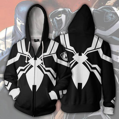 Image of Spiderman Hoodies - Venom Spiderman Cosplay Super Hero 3D Zip Up Hoodie