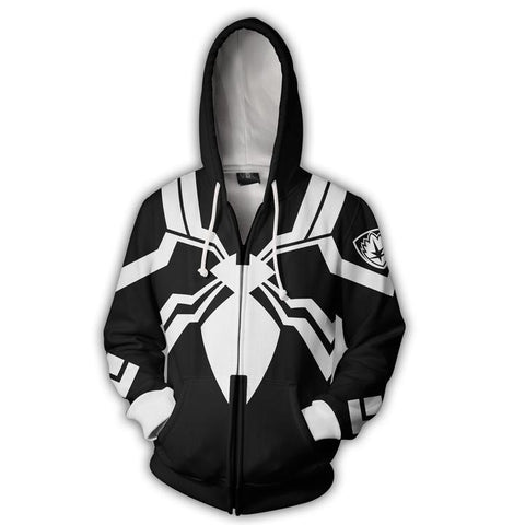 Image of Spiderman Hoodies - Venom Spiderman Cosplay Super Hero 3D Zip Up Hoodie