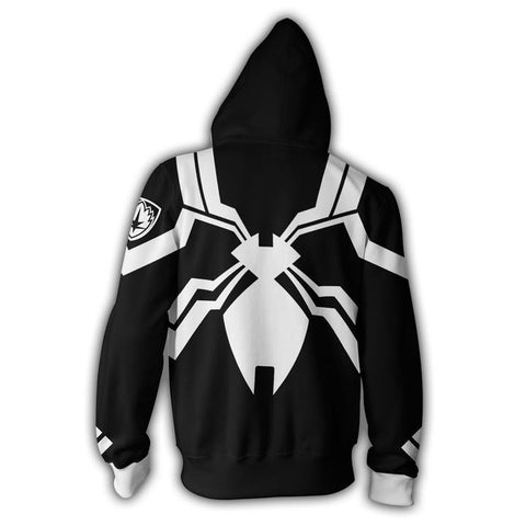 Image of Spiderman Hoodies - Venom Spiderman Cosplay Super Hero 3D Zip Up Hoodie