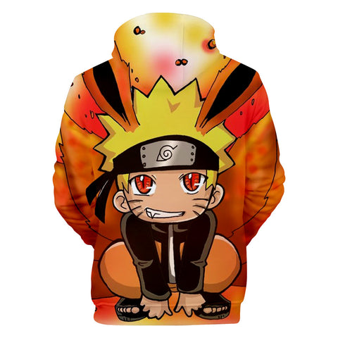 Image of Naruto Hoodies - Naruto Series Naruto Uzumaki Super Cute Yellow Hoodie