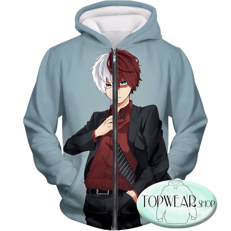 My Hero Academia Hoodies - Formal Dressed Shoto Extremely Cool Promo  Pullover Hoodie