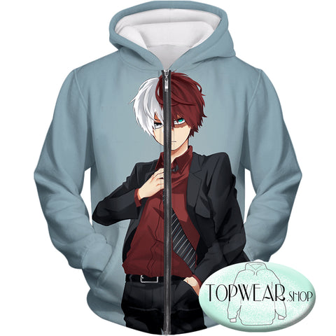 Image of My Hero Academia Hoodies - Formal Dressed Shoto Extremely Cool Promo  Pullover Hoodie