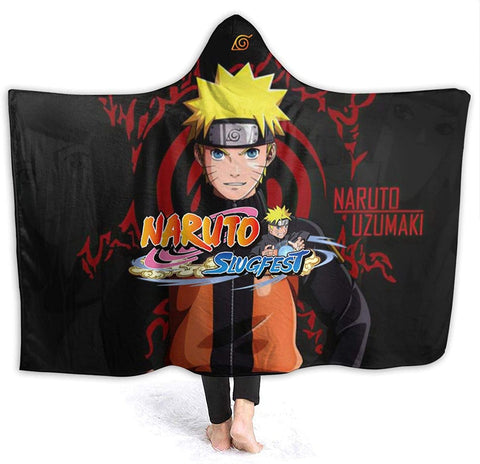 Image of Unisex Hooded Blanket - Naruto Flannel Throw Blanket