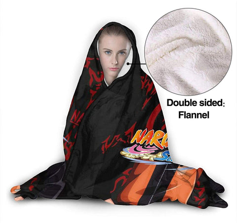 Image of Unisex Hooded Blanket - Naruto Flannel Throw Blanket