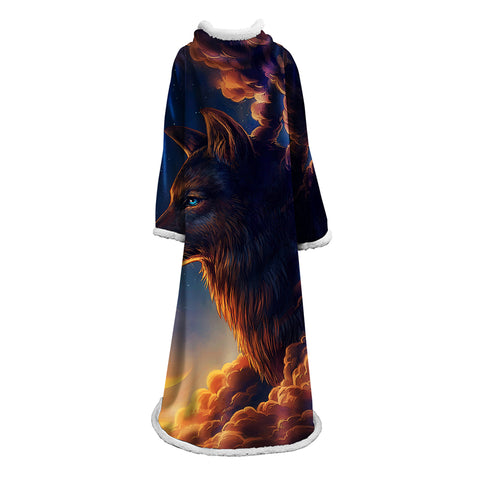 Image of Wolves Blanket With Sleeves-3D Digital Printed Animal Blanket Robe