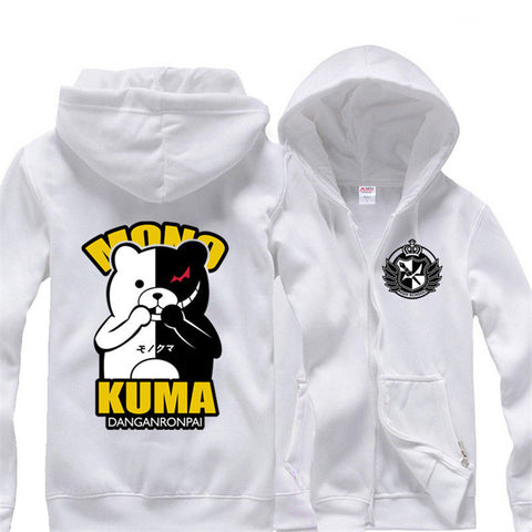 Image of Danganronpa Monokuma Hoodies - Zip Up Fleece Hoodie