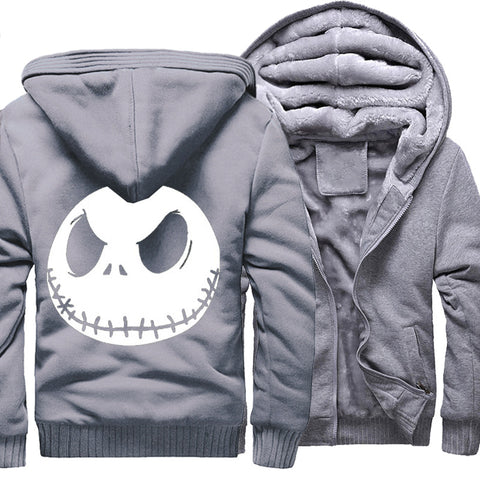 Image of Nightmare Before Christmas Jackets - Solid Color Nightmare Before Christmas Series Jack Icon Super Cool Fleece Jacket