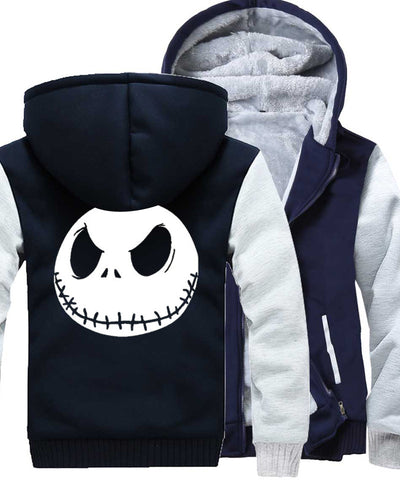 Image of Nightmare Before Christmas Jackets - Solid Color Nightmare Before Christmas Series Jack Icon Super Cool Fleece Jacket