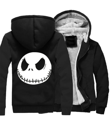 Image of Nightmare Before Christmas Jackets - Solid Color Nightmare Before Christmas Series Jack Icon Super Cool Fleece Jacket