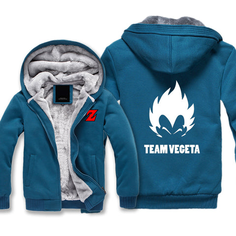 Image of Dragon Ball Jackets - Solid Color Dragon Ball Team Vegeta Super Cool Fleece Jacket