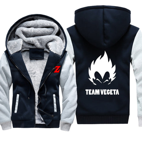 Image of Dragon Ball Jackets - Solid Color Dragon Ball Team Vegeta Super Cool Fleece Jacket