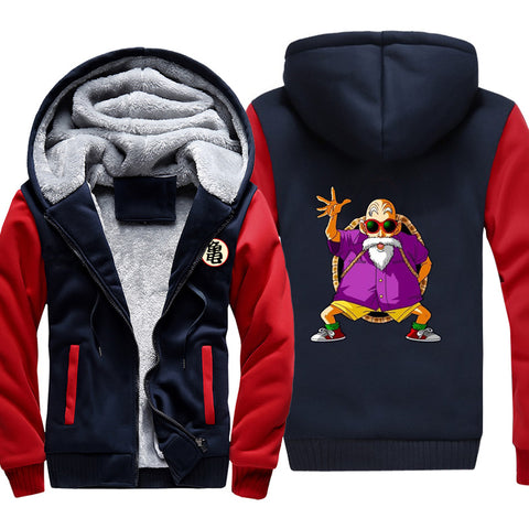 Image of Dragon Ball Jackets - Solid Color Dragon Ball Series Cartoon Master Roshi Icon Super Cool Fleece Jacket