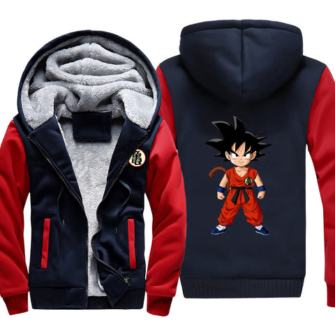 Image of Dragon Ball Jackets - Solid Color Dragon Ball Goku Icon Cute Fleece Jacket