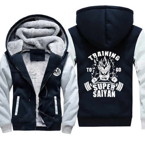 Image of Dragon Ball Jackets - Solid Color Dragon Ball Series SAIYAN Icon Super Cool Fleece Jacket