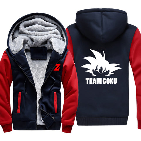 Image of Dragon Ball Jackets - Solid Color Dragon Ball Team Goku Super Cool Fleece Jacket