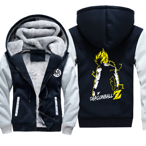 Image of Dragon Ball Jackets - Solid Color Dragon Ball Super Saiyan Super Cool Fleece Jacket