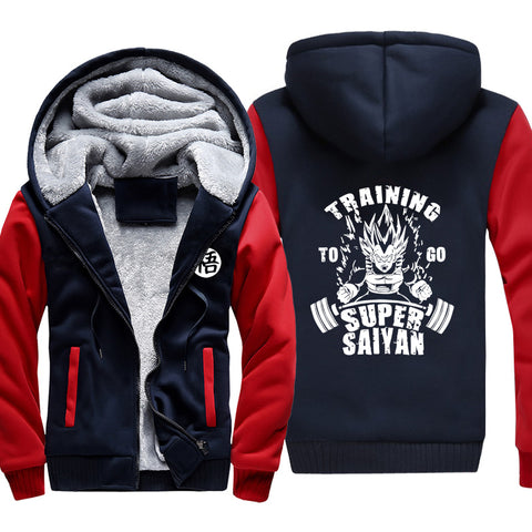 Image of Dragon Ball Jackets - Solid Color Dragon Ball Series SAIYAN Icon Super Cool Fleece Jacket