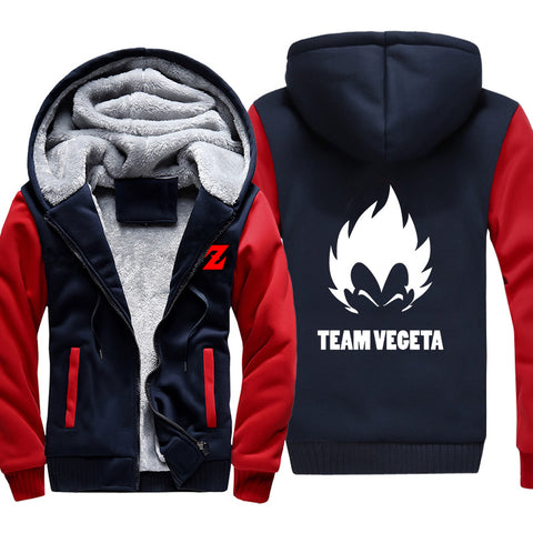 Image of Dragon Ball Jackets - Solid Color Dragon Ball Team Vegeta Super Cool Fleece Jacket