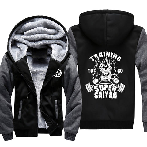 Image of Dragon Ball Jackets - Solid Color Dragon Ball Series SAIYAN Icon Super Cool Fleece Jacket