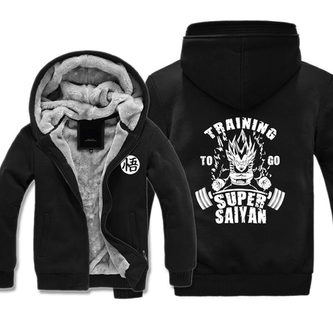 Image of Dragon Ball Jackets - Solid Color Dragon Ball Series SAIYAN Icon Super Cool Fleece Jacket