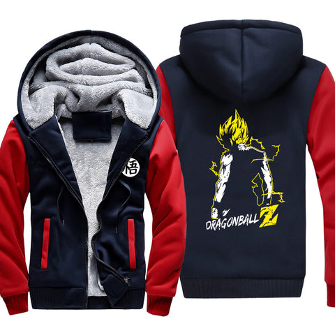 Image of Dragon Ball Jackets - Solid Color Dragon Ball Super Saiyan Super Cool Fleece Jacket