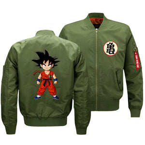 Dragon Ball Jackets - Solid Color Dragon Ball Series Cartoon Goku Icon Super Cute Flight Suit Fleece Jacket