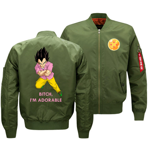 Image of Dragon Ball Jackets - Solid Color Dragon Ball Series Cartoon Super Saiyan Icon Super Cool Flight Suit Fleece Jacket