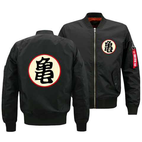 Image of Dragon Ball Jackets - Solid Color Dragon Ball Series Master Roshi Sign Flight Suit Fleece Jacket