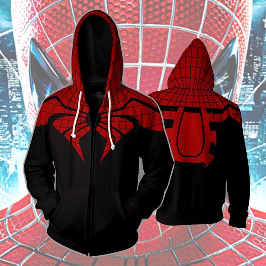 Spiderman Hoodies - Spiderman Scarlet Spiderman Super Cool 3D Zip Up Hoodie