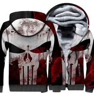 Punisher Jackets - Punisher Movie Series Rusty Terror Skull Icon Fleece Jacket
