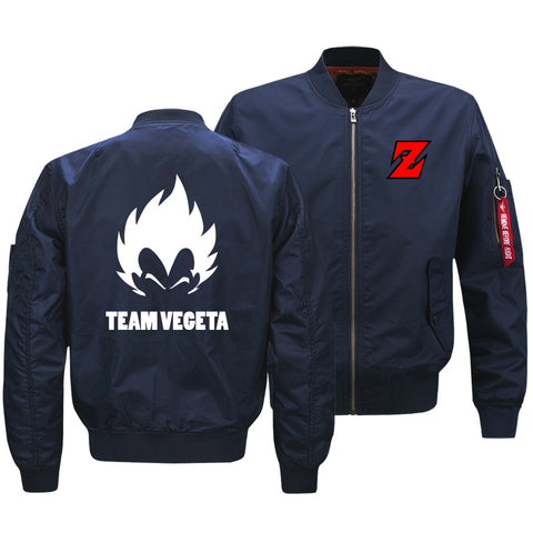 Image of Dragon Ball Jackets - Solid Color Dragon Ball Series Super Saiyan Team Veceta Flight Suit Fleece Jacket