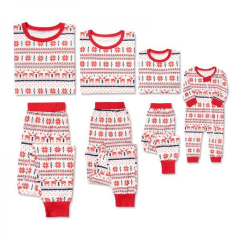 Image of Christmas Family Pajama - Sweatshirt Letter Printing  White Pajama