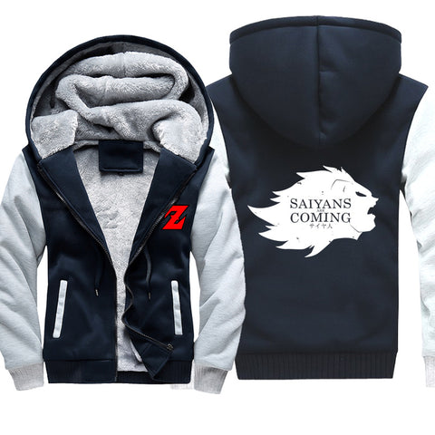 Image of Dragon Ball Jackets - Solid Color Dragon Ball Series Super Saiyan Icon Super Cool Fleece Jacket