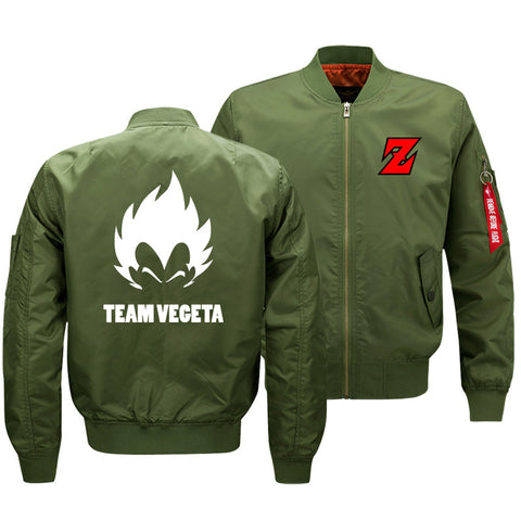 Image of Dragon Ball Jackets - Solid Color Dragon Ball Series Super Saiyan Team Veceta Flight Suit Fleece Jacket